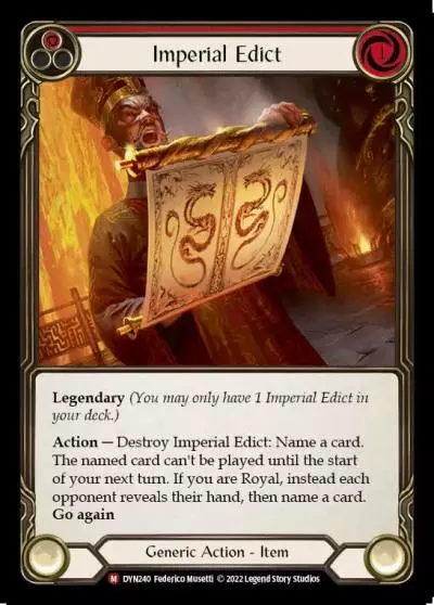 Imperial Edict RED DYN240 - Dynasty - Flesh and blood card