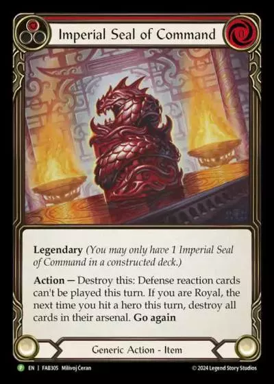 Imperial Seal of Command RED FAB305-CF - Marketing - Preview Partners The Hunted - Flesh and blood card