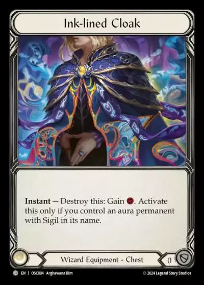 Ink-lined Cloak OSC004 - Rosetta Blitz Deck - Oscilio - Flesh and blood card
