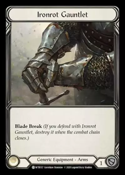 Ironrot Gauntlet R-WTR157 - Welcome to Rathe - Unlimited Revised - Flesh and blood card