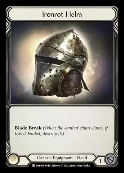 Ironrot Helm DVR003-RF - Classic Battles: Rhinar vs Dorinthea - Flesh and blood card