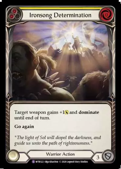 Ironsong Determination YELLOW U-WTR122-RF - Welcome to Rathe - Unlimited - Flesh and blood card