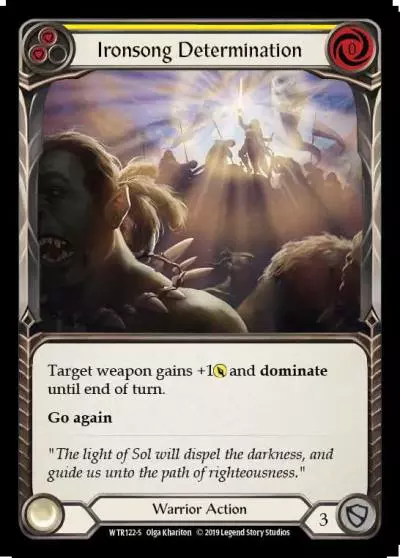 Ironsong Determination YELLOW WTR122 - Welcome to Rathe - Flesh and blood card