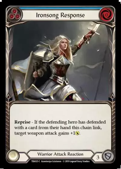 Ironsong Response BLUE TEA021 - Dorinthea Ironsong - Hero Deck - Flesh and blood card