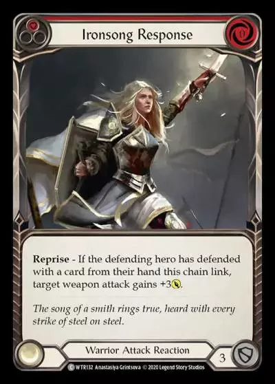 Ironsong Response RED R-WTR132 - Welcome to Rathe - Unlimited Revised - Flesh and blood card