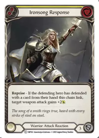 Ironsong Response YELLOW 1HP163 - History Pack 1 - Flesh and blood card