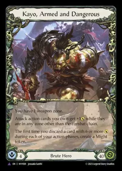 Kayo, Armed and Dangerous HVY001-MV - Heavy Hitters - Flesh and blood card