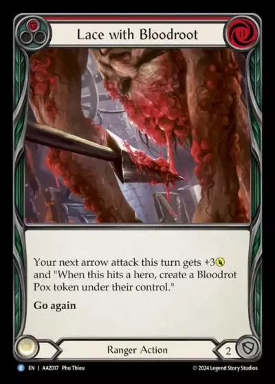 Lace with Bloodrot RED AAZ017 - Armory Deck - Azalea, Ace in the Hole - Flesh and blood card