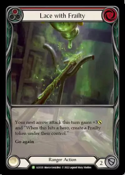 Lace with Frailty RED LGS135-RF - Armory - Season 9 - Flesh and blood card