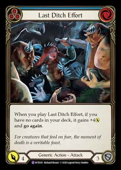 Last Ditch Effort BLUE R-WTR161 - Welcome to Rathe - Unlimited Revised - Flesh and blood card
