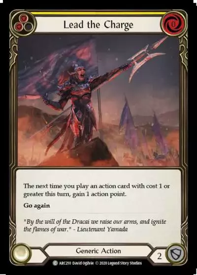 Lead the Charge YELLOW U-ARC210-RF - Arcane Rising - Unlimited - Flesh and blood card