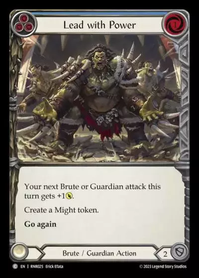 Lead with Power BLUE RHI025 - Rhinar - Heavy Hitters Blitz Deck - Flesh and blood card