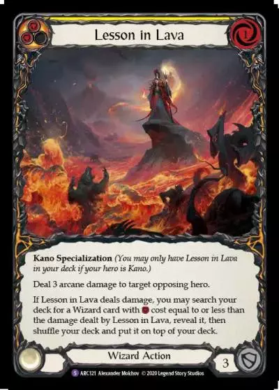 Lesson in Lava YELLOW U-ARC121-RF - Arcane Rising - Unlimited - Flesh and blood card