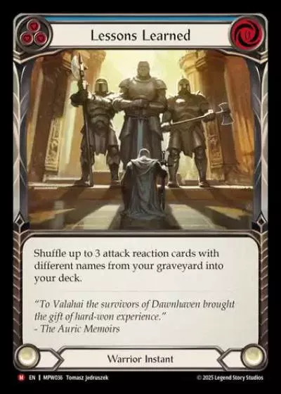 Lessons Learned MPW036 - Mastery Pack Warrior - Flesh and blood card