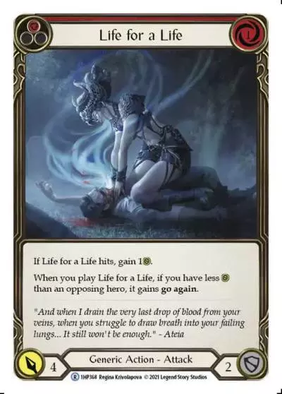 Life for a Life RED 1HP368 - History Pack 1 - Flesh and blood card