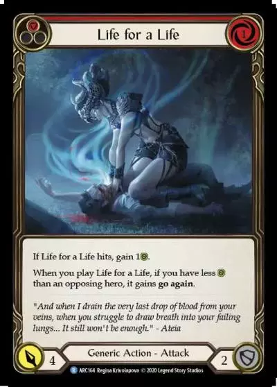 Life for a Life RED U-ARC164 - Arcane Rising - Unlimited - Flesh and blood card
