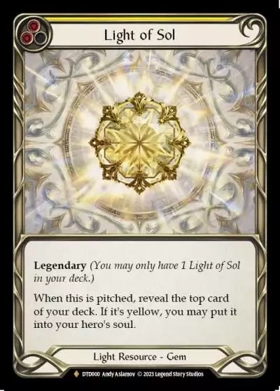Light of Sol YELLOW DTD000-RF - Dusk till Dawn - Flesh and blood card