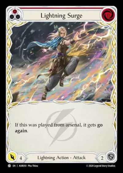 Lightning Surge RED AUR010 - 1st Strike - Aurora - Flesh and blood card