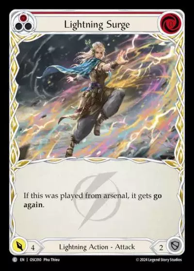 Lightning Surge RED OSC010 - Rosetta Blitz Deck - Oscilio - Flesh and blood card