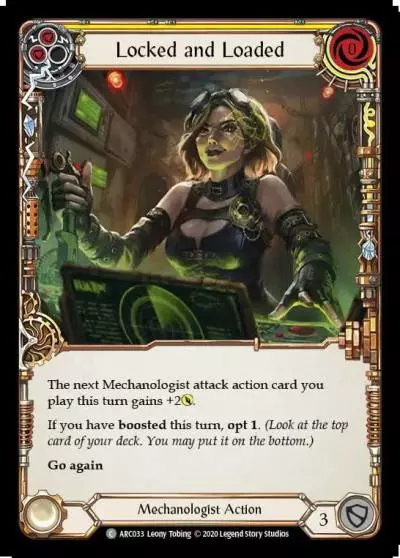 Locked and Loaded YELLOW U-ARC033-RF - Arcane Rising - Unlimited - Flesh and blood card