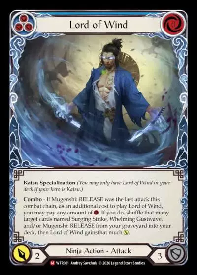 Lord of Wind BLUE R-WTR081 - Welcome to Rathe - Unlimited Revised - Flesh and blood card