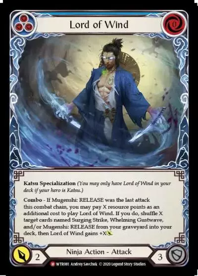 Lord of Wind BLUE U-WTR081-RF - Welcome to Rathe - Unlimited - Flesh and blood card