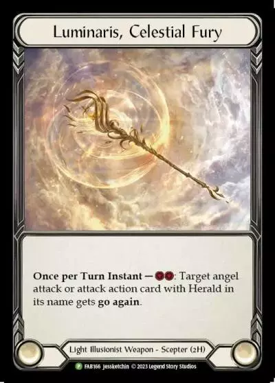 Luminaris, Celestial Fury FAB166-RF - Marketing - Dragon Shield Dusk till Dawn - Flesh and blood card