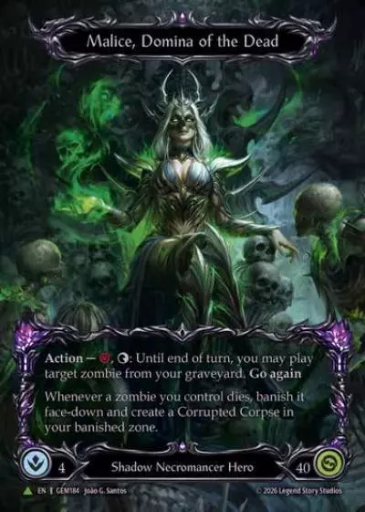 Malice, Domina of the Dead GEM184-MV - GEM - Pack 6 - Flesh and blood card