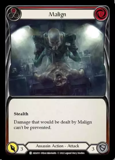 Malign RED ARA010 - Arakni - Blitz Deck - Flesh and blood card