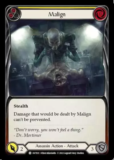 Malign YELLOW OUT031 - Outsiders - Flesh and blood card