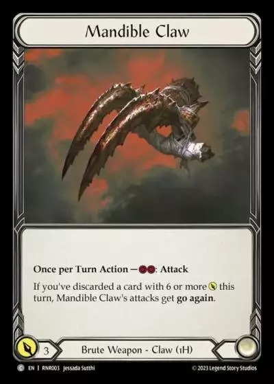 Mandible Claw RHI003 - Rhinar - Heavy Hitters Blitz Deck - Flesh and blood card