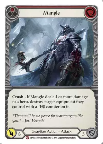 Mangle RED 1HP051 - History Pack 1 - Flesh and blood card