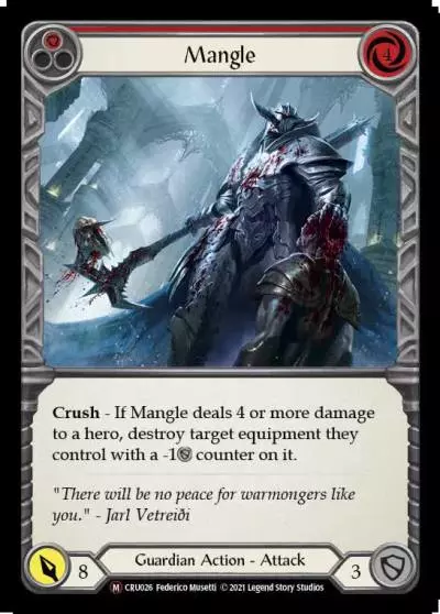 Mangle RED U-CRU026 - Crucible of War - Unlimited - Flesh and blood card