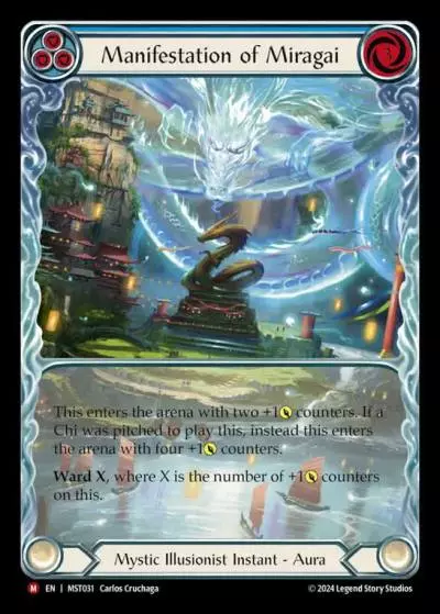 Manifestation of Miragai BLUE MST031-EA - Part the Mistveil - Flesh and blood card