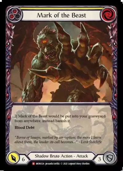 Mark of the Beast YELLOW MON124-EA - Monarch - Flesh and blood card