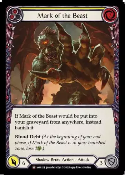 Mark of the Beast YELLOW U-MON124-RF - Monarch - Unlimited - Flesh and blood card
