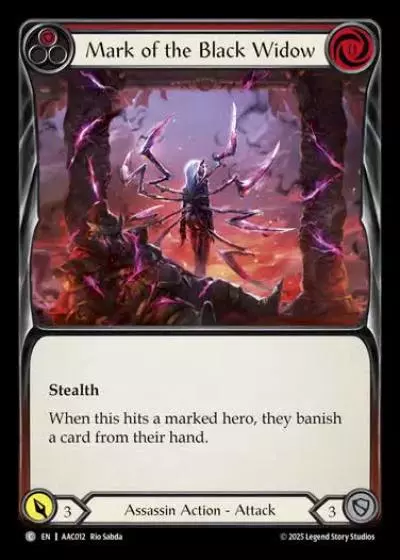 Mark of the Black Widow AAC012 - Armory Deck - Arakni, 5L!p3d 7hRu 7h3 cR4X - Flesh and blood card