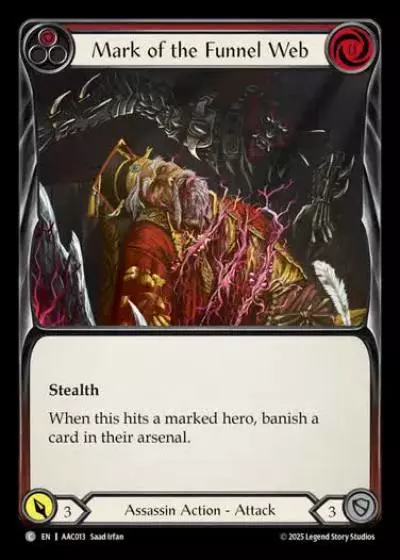 Mark of the Funnel Web AAC013 - Armory Deck - Arakni, 5L!p3d 7hRu 7h3 cR4X - Flesh and blood card