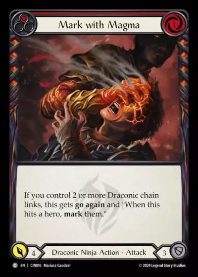 Mark with Magma RED CIN016 - The Hunted Blitz Deck - Cindra - Flesh and blood card