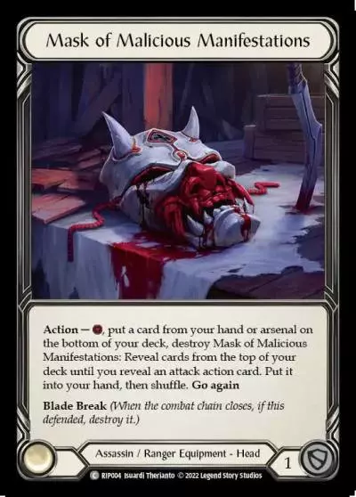 Mask of Malicious Manifestations RIP004 - Riptide - Blitz Deck - Flesh and blood card