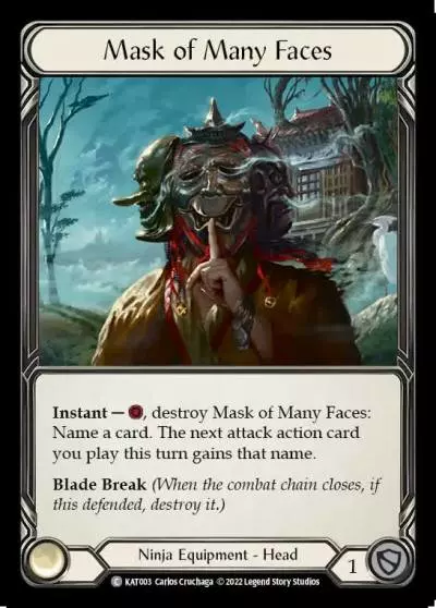 Mask of Many Faces KAT003 - Katsu - Blitz Deck - Flesh and blood card