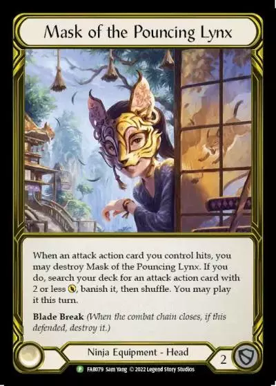 Mask of the Pouncing Lynx FAB079-GF - Premier Organized Play - Everfest 2022 - Flesh and blood card
