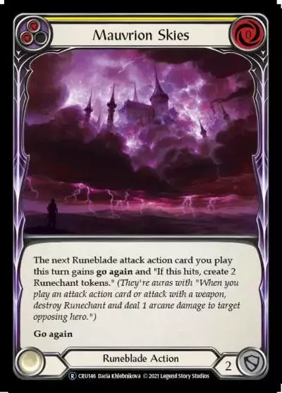 Mauvrion Skies YELLOW U-CRU146-RF - Crucible of War - Unlimited - Flesh and blood card