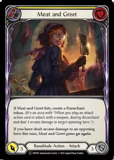 Meat and Greet YELLOW U-CRU152-RF - Crucible of War - Unlimited - Flesh and blood card