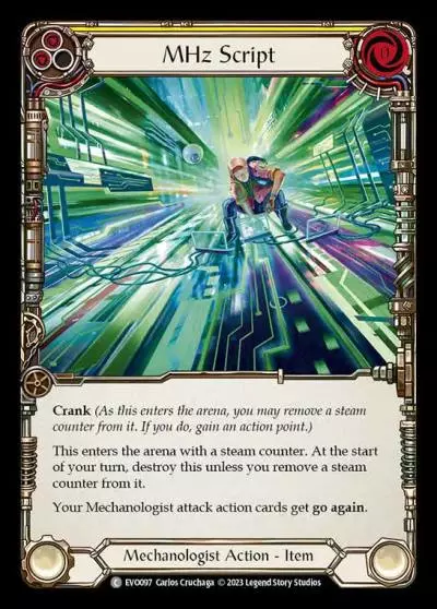 MHz Script YELLOW EVO097 - Bright Lights - Flesh and blood card