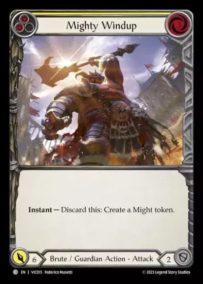Mighty Windup YELLOW VIC015 - Victor - Heavy Hitters Blitz Deck - Flesh and blood card