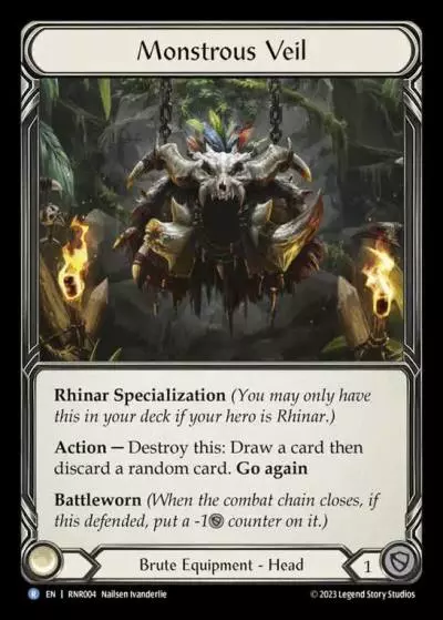 Monstrous Veil RHI004 - Rhinar - Heavy Hitters Blitz Deck - Flesh and blood card