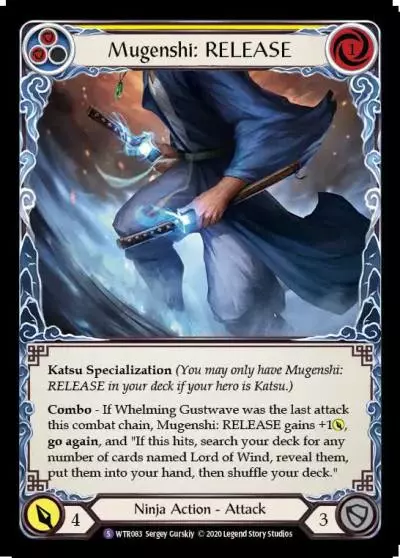 Mugenshi: RELEASE YELLOW U-WTR083-RF - Welcome to Rathe - Unlimited - Flesh and blood card