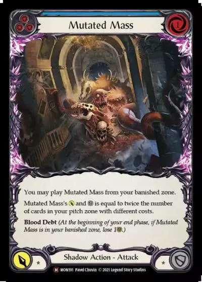 Mutated Mass BLUE U-MON191-RF - Monarch - Unlimited - Flesh and blood card