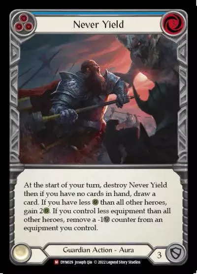 Never Yield BLUE DYN029-RF - Dynasty - Flesh and blood card